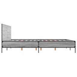 Berkfield Bed Frame Without Mattress Grey Sonoma 140X190 Cm - thumbnail 5