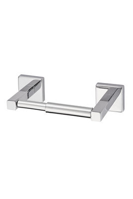 GoodHome Alessano Polished Silver Effect Wall-Mounted Toilet Roll Holder (H)52mm (W)215mm - image 1