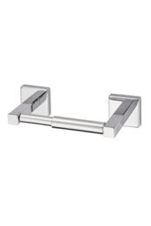 GoodHome Alessano Polished Silver Effect Wall-Mounted Toilet Roll Holder (H)52mm (W)215mm - thumbnail 1