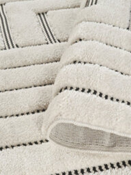 Freya Living Room Area Rug Contemporary 3D Embossed Modern Merge Line Design - Cream 120Cm X 170Cm - thumbnail 4