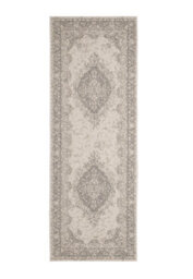 Melrose Eden Medallion Silver Coloured Indoor Outdoor Area Runner Rug 10mm Pile Height - 67/200Cm - thumbnail 2