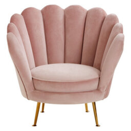 Orsina Glamorous Design Pink Scalloped Chair, Sturdy Occassional Arm Chair, Stylish Armchair For Livingroom - thumbnail 5
