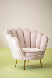 Orsina Glamorous Design Pink Scalloped Chair, Sturdy Occassional Arm Chair, Stylish Armchair For Livingroom - thumbnail 3