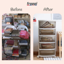 Pre-Assembled Storage Unit, Storage Drawers, White Plastic Storage 5 Drawer Organizer By Froppi™ L28.5 W34 H72 Cm - thumbnail 5