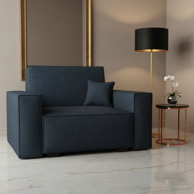 Upholstered Living Room Armchair Bed With Sleeping Function And Storage Wooden Legs 123X88X102Cm 80X196Cm Graphite - image 1