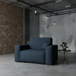 Upholstered Living Room Armchair Bed With Sleeping Function And Storage Wooden Legs 123X88X102Cm 80X196Cm Graphite - thumbnail 3