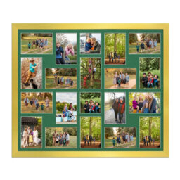 AK Frames 80X70Cm Gold Modern Multi Photo Frame With Emerald Mount - Holds 20 Apertures (18X) 6X4, (2X) 4X4 Photos