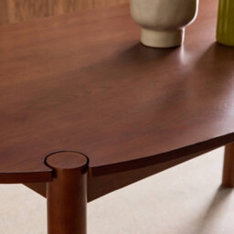 Sweeek - Oval Rubberwood Dining Table 180Cm Seats 6 Walnut - Constance - thumbnail 8