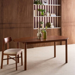 Sweeek - Oval Rubberwood Dining Table 180Cm Seats 6 Walnut - Constance - thumbnail 4