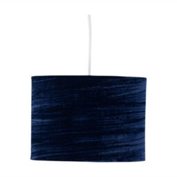First Choice Lighting Navy Blue Crushed Velvet 25Cm Pendant Light Shade - thumbnail 2