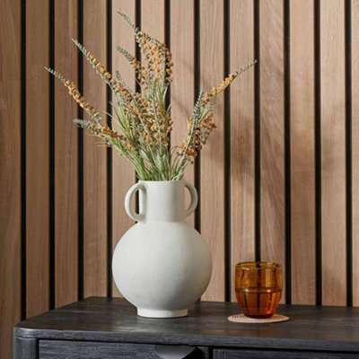 Pacific Lifestyle Modern White Metal Vase With Handles - image 1
