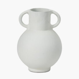 Pacific Lifestyle Modern White Metal Vase With Handles - thumbnail 3