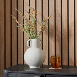 Pacific Lifestyle Modern White Metal Vase With Handles - thumbnail 1