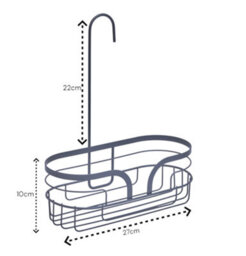 Showerdrape Dante Anthracite Grey Mini Shower Caddy - thumbnail 4
