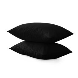 Bedlooms Black Free Plain Brushed Microfiber Pillowcase 50Cm X 75Cm, Soft Hypoallergenic Sofa Pillow And Bed Pillow, Set Of 2 - thumbnail 1