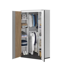 Arte Stylish Imola Corner Wardrobe With Hinged Door In White Matt - Spacious And Modern (H)1980mm (W)950mm (D)950mm - thumbnail 3