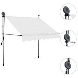 Berkfield Manual Retractable Awning With Led 150 Cm Cream - thumbnail 3