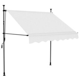 Berkfield Manual Retractable Awning With Led 150 Cm Cream - thumbnail 2