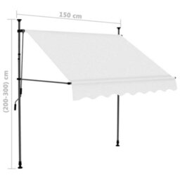 Berkfield Manual Retractable Awning With Led 150 Cm Cream - thumbnail 8