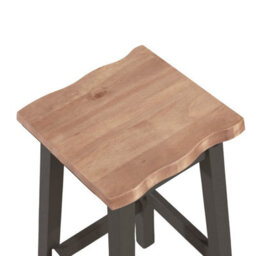 Core Products Corona Black Live Edge High Breakfast Stools - Pair Of Rustic Wooden Bar Stools, 35 X 35 X 72Cm - thumbnail 4