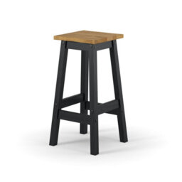 Core Products Corona Black Live Edge High Breakfast Stools - Pair Of Rustic Wooden Bar Stools, 35 X 35 X 72Cm - thumbnail 2