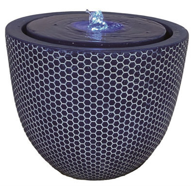 Outdoor Living UK Mila Bubbling Pot Modern Water Feature With Cover