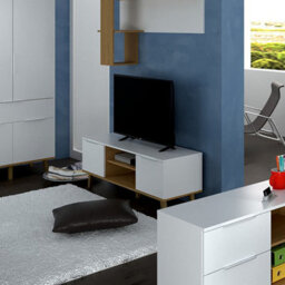 Heze Furniture Neptun 2 Door Scandinavian Style Modern Tv Unit With Storage - thumbnail 3