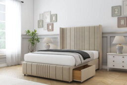 "Sloomy Hargrave Almond Coniston Divan Bed Set 2 Drawers Foot-End With 54"" Wingback & 12"" Footboard 4'6 Double" - thumbnail 3