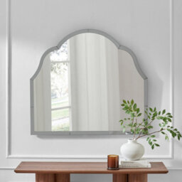 Furniturebox Uk Opaline Grey Ornate Large Arch Wall Mirror - thumbnail 2