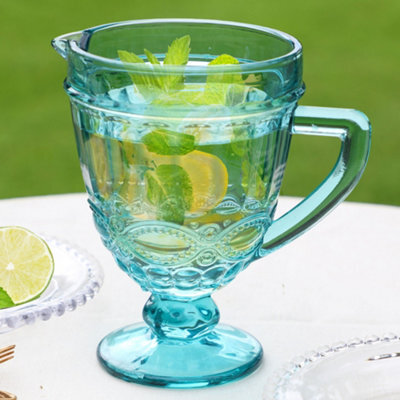 Dibor Set Of 4 Laurier Green Embossed Leaf Drinking Glass Spring Summer Wine Goblets 320Ml - image 1