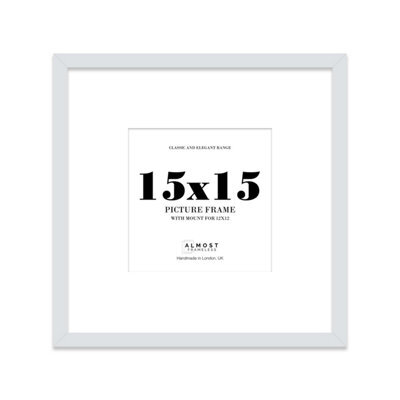 "15X15"" Light Grey Picture Frame - 15X15"" Square Frame With 12X12"" Mount For 15X15""/12X12"" Pictures Moderrn Style Thin Edge, 1 Pack" - image 1