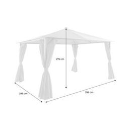 Sweeek - Aluminum Gazebo 4X3M With Wood Effect, Curtains And Led, Anthracite - Veluna - thumbnail 4