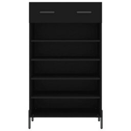 Berkfield Shoe Cabinet Black 60X35X105 Cm Engineered Wood - thumbnail 6