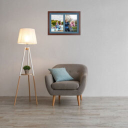 AK Frames 20X14 Rose Wood Modern Multi Photo Frame With Pompadour Mount - Holds 2 Apertures (2X) A4 Photos - thumbnail 3
