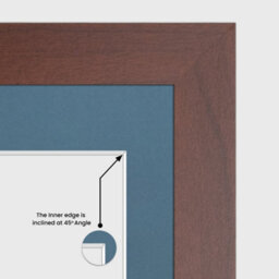 AK Frames 20X14 Rose Wood Modern Multi Photo Frame With Pompadour Mount - Holds 2 Apertures (2X) A4 Photos - thumbnail 7
