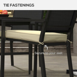 Outsunny Set Of 4 Outdoor Seat Cushion With Ties, For Patio Furniture, Beige - thumbnail 5