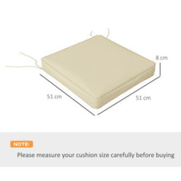 Outsunny Set Of 4 Outdoor Seat Cushion With Ties, For Patio Furniture, Beige - thumbnail 3