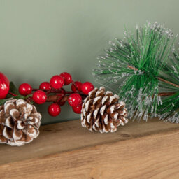 Samuel Alexander 1.5M Christmas Berry Garland With Pinecones And Silver Glitter Tips - thumbnail 3