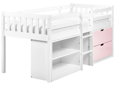 Beliani Mid Sleeper Bed Wood Susville 90 X 200 Cm (Eu Single) Pink - image 1