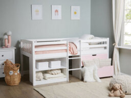 Beliani Mid Sleeper Bed Wood Susville 90 X 200 Cm (Eu Single) Pink - thumbnail 2