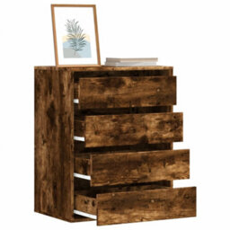 Berkfield Corner Chest Of Drawers Smoked Oak 60X41X76 Cm Engineered Wood - thumbnail 1