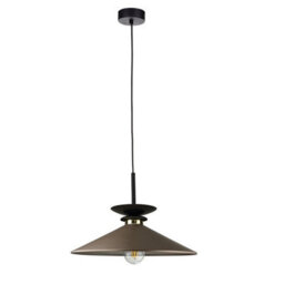 Luminosa Lighting Luminosa Velutto Dome Pendant Ceiling Light Brown 1X E27 - thumbnail 1