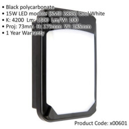 Outdoor Ip65 Commercial Bulkhead Wall Light - Cool White Led - Black Plastic - thumbnail 2