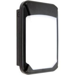 Outdoor Ip65 Commercial Bulkhead Wall Light - Cool White Led - Black Plastic - thumbnail 1
