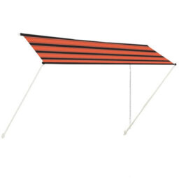 Berkfield Retractable Awning 400X150 Cm Orange And Brown - thumbnail 2