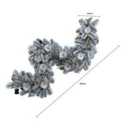 Charles Bentley Pre-Lit Snowy Red Berry And Pinecone Garland - thumbnail 7