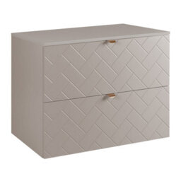 Heze Furniture Trend Herringbone Pattern Door 80Cm Bathroom Cabinet Vanity Unit With Worktop Cashmere - thumbnail 4