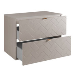 Heze Furniture Trend Herringbone Pattern Door 80Cm Bathroom Cabinet Vanity Unit With Worktop Cashmere - thumbnail 2