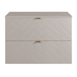 Heze Furniture Trend Herringbone Pattern Door 80Cm Bathroom Cabinet Vanity Unit With Worktop Cashmere - thumbnail 3