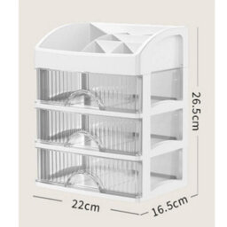 Amorly 4 Tier White Makeup Organizer With Drawers, Pp Plastic Desktop Cosmetic Storage Box, Dustproof Vanity Organizer For Skincare - thumbnail 6